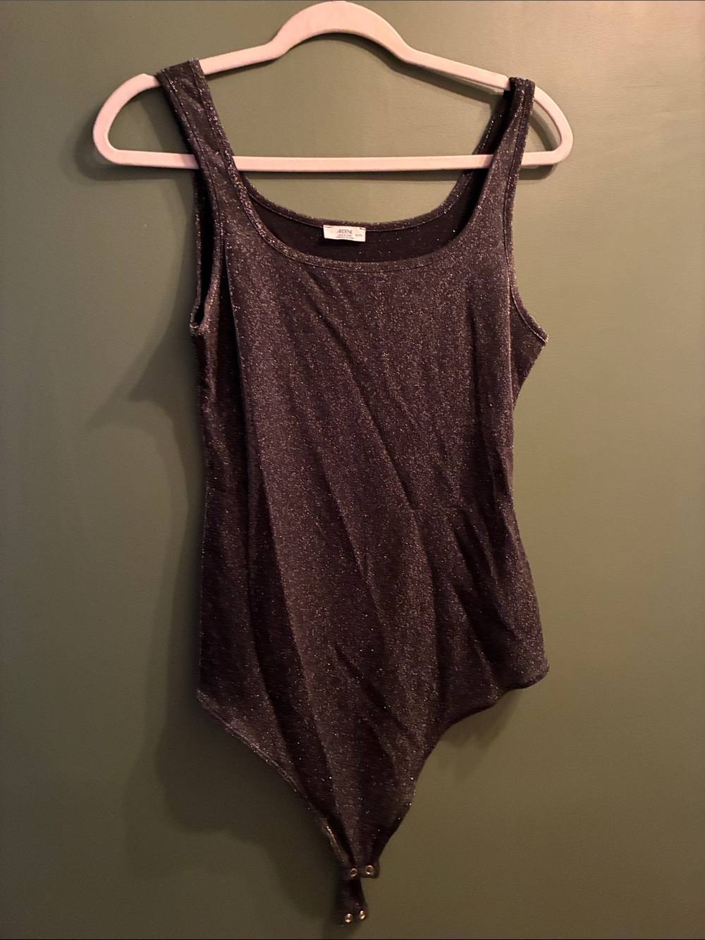 Ardene Metallic Black Sparkle Tank Bodysuit